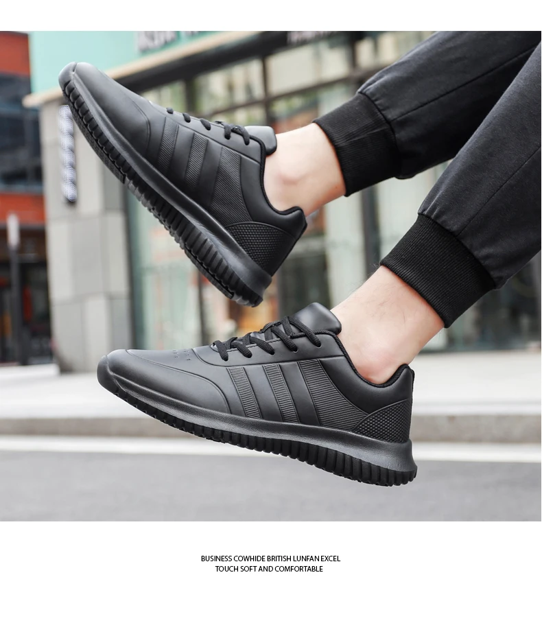 Couple causal Chef Shoes four Season new Lightweight Soft Sole Comfort Oil proof Men and Women's Chef Business Work Leather Shoe