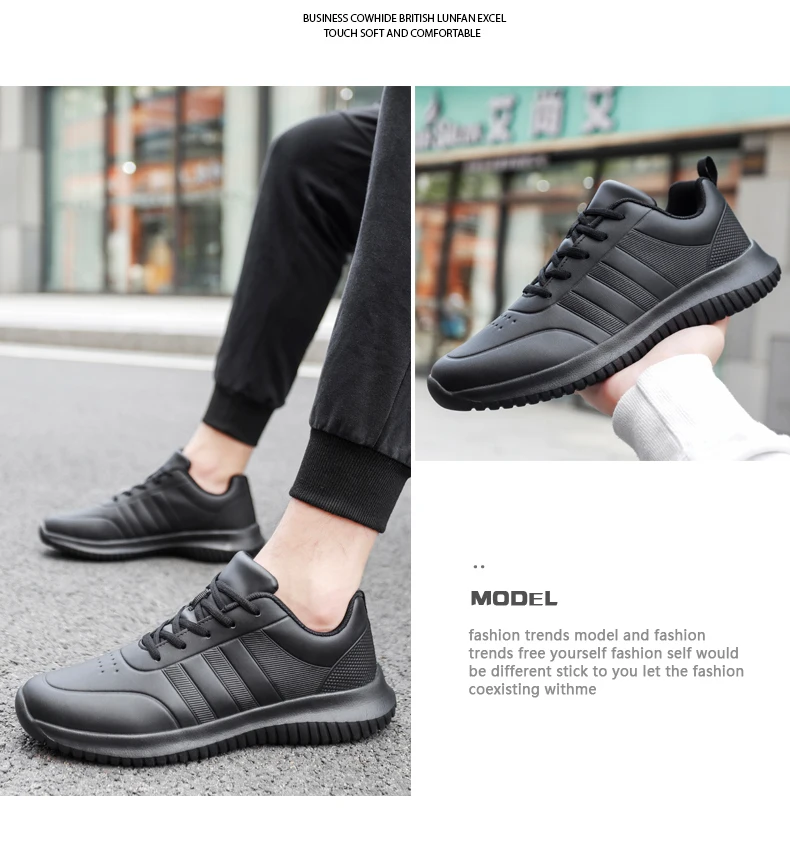 Couple causal Chef Shoes four Season new Lightweight Soft Sole Comfort Oil proof Men and Women's Chef Business Work Leather Shoe
