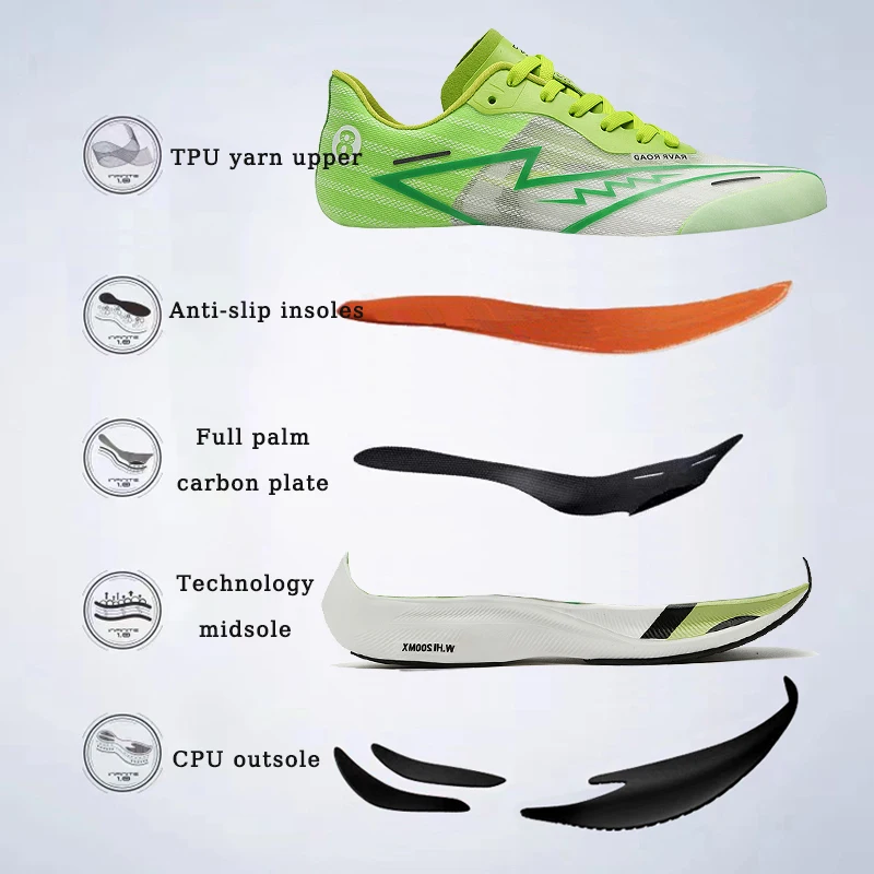 Running Shoes Men High Quality Full Palm Carbon Plate Cushion Professional Training Shoes Lightweight Wear-Resistant Sneakers