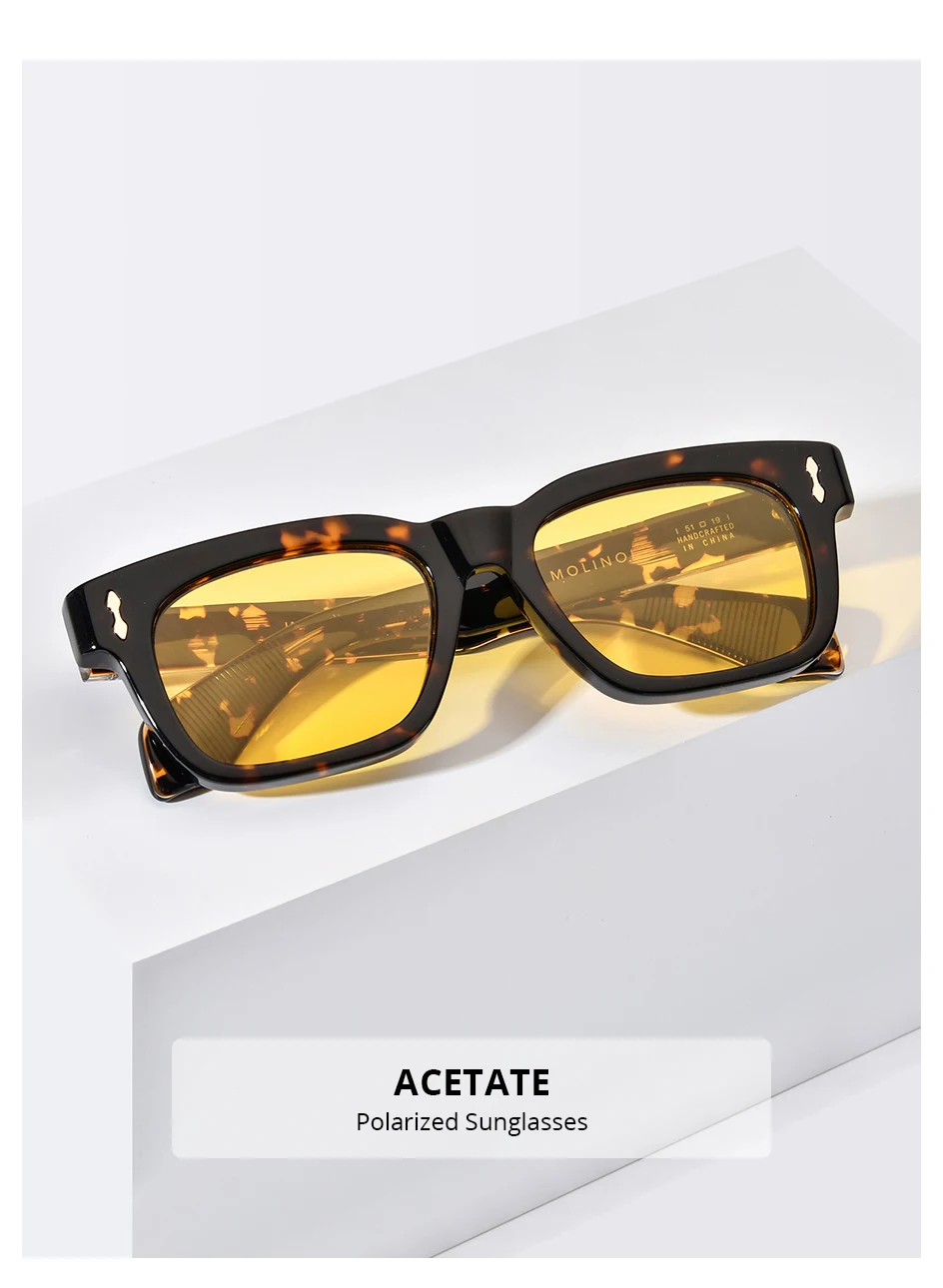 HEPIDEM Acetate Polarized Sun Glasses Women Johnny Depp Brand Designer Glasses Thick Square Sunglasses Men RINI-T