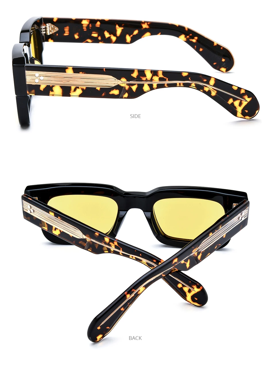 HEPIDEM Acetate Polarized Sun Glasses Women Johnny Depp Brand Designer Glasses Thick Square Sunglasses Men RINI-T