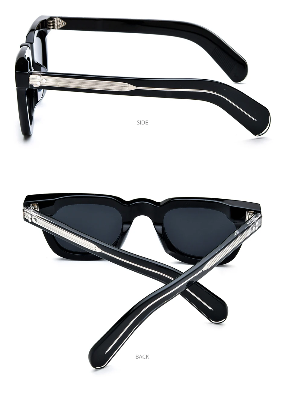 HEPIDEM Acetate Polarized Sun Glasses Women Johnny Depp Brand Designer Glasses Thick Square Sunglasses Men RINI-T