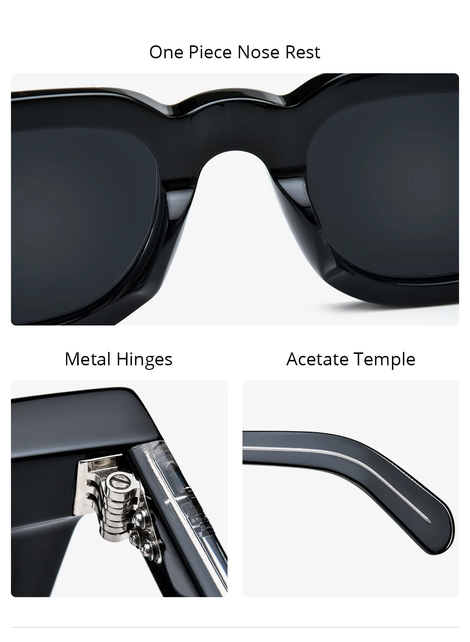 HEPIDEM Acetate Polarized Sun Glasses Women Johnny Depp Brand Designer Glasses Thick Square Sunglasses Men RINI-T