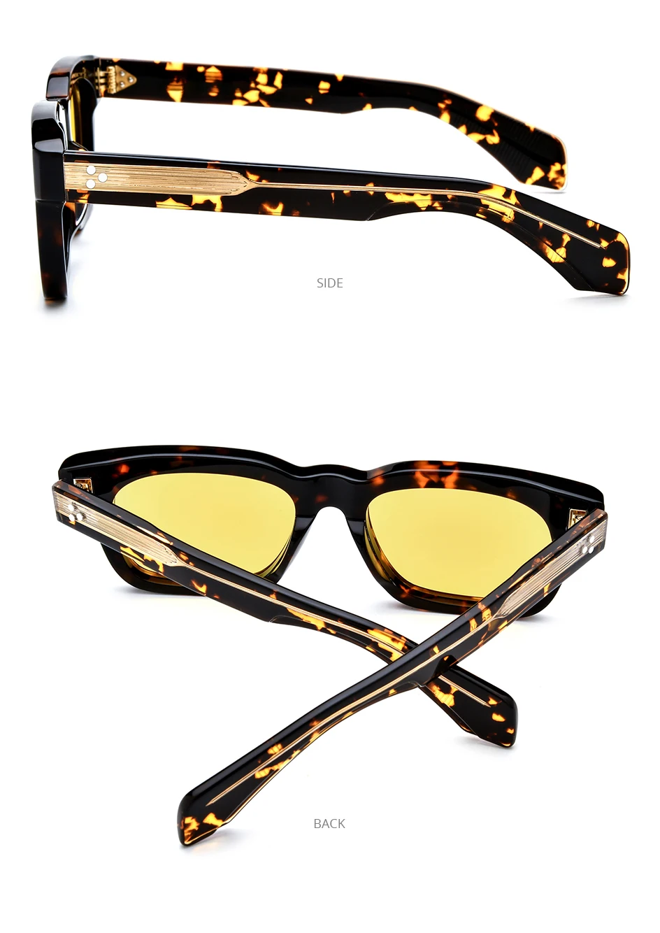 HEPIDEM Acetate Polarized Sun Glasses Women Johnny Depp Brand Designer Glasses Thick Square Sunglasses Men RINI-T