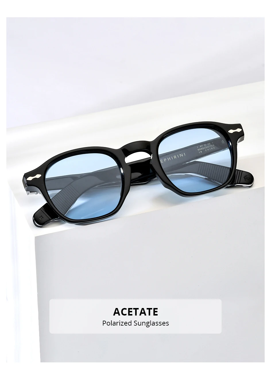 HEPIDEM Acetate Polarized Sun Glasses Women Johnny Depp Brand Designer Glasses Thick Square Sunglasses Men RINI-T