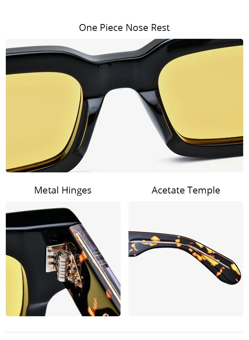 HEPIDEM Acetate Polarized Sun Glasses Women Johnny Depp Brand Designer Glasses Thick Square Sunglasses Men RINI-T