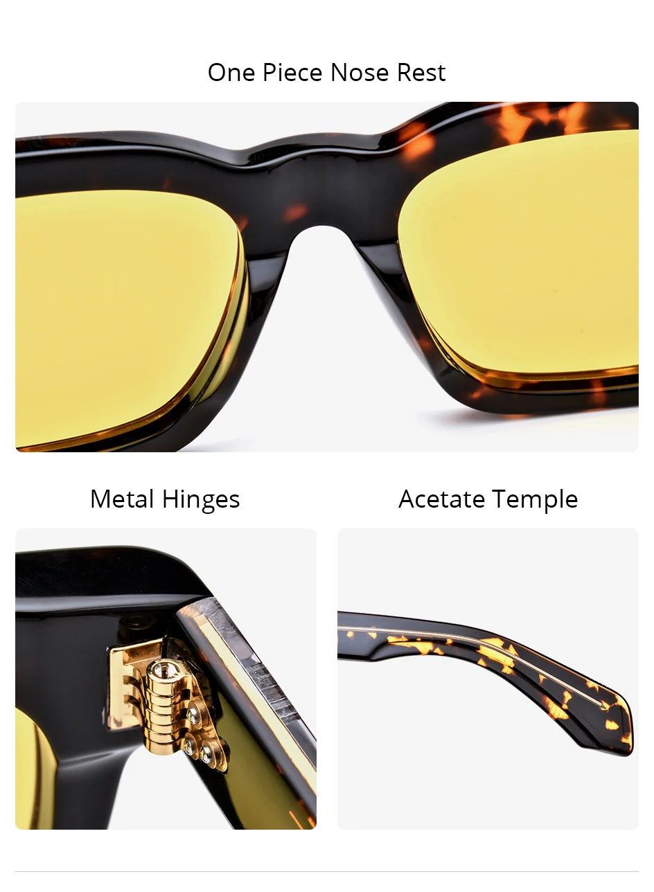HEPIDEM Acetate Polarized Sun Glasses Women Johnny Depp Brand Designer Glasses Thick Square Sunglasses Men RINI-T