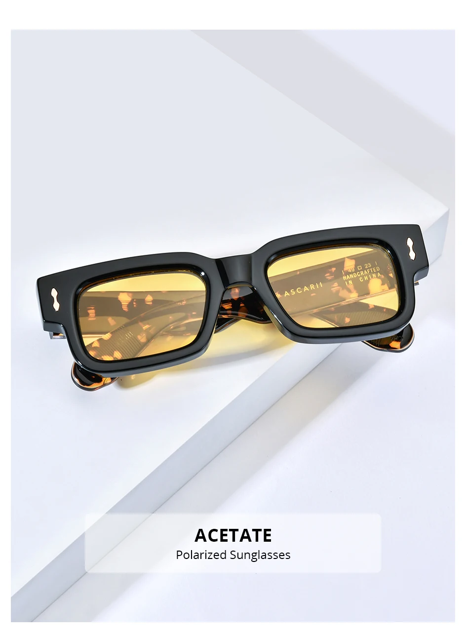 HEPIDEM Acetate Polarized Sun Glasses Women Johnny Depp Brand Designer Glasses Thick Square Sunglasses Men RINI-T
