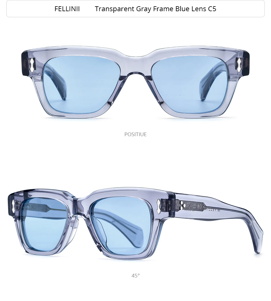 HEPIDEM Acetate Polarized Sun Glasses Women Johnny Depp Brand Designer Glasses Thick Square Sunglasses Men RINI-T