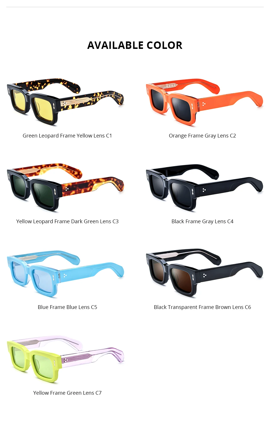 HEPIDEM Acetate Polarized Sun Glasses Women Johnny Depp Brand Designer Glasses Thick Square Sunglasses Men RINI-T