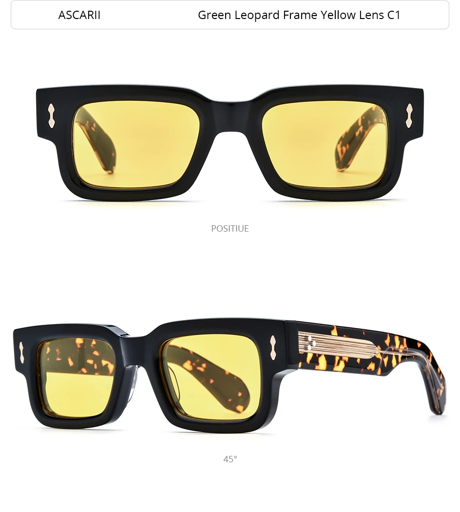 HEPIDEM Acetate Polarized Sun Glasses Women Johnny Depp Brand Designer Glasses Thick Square Sunglasses Men RINI-T
