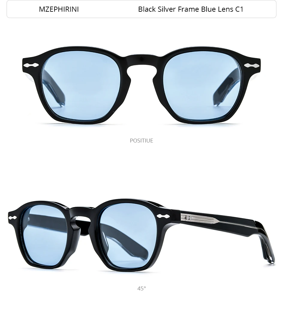 HEPIDEM Acetate Polarized Sun Glasses Women Johnny Depp Brand Designer Glasses Thick Square Sunglasses Men RINI-T