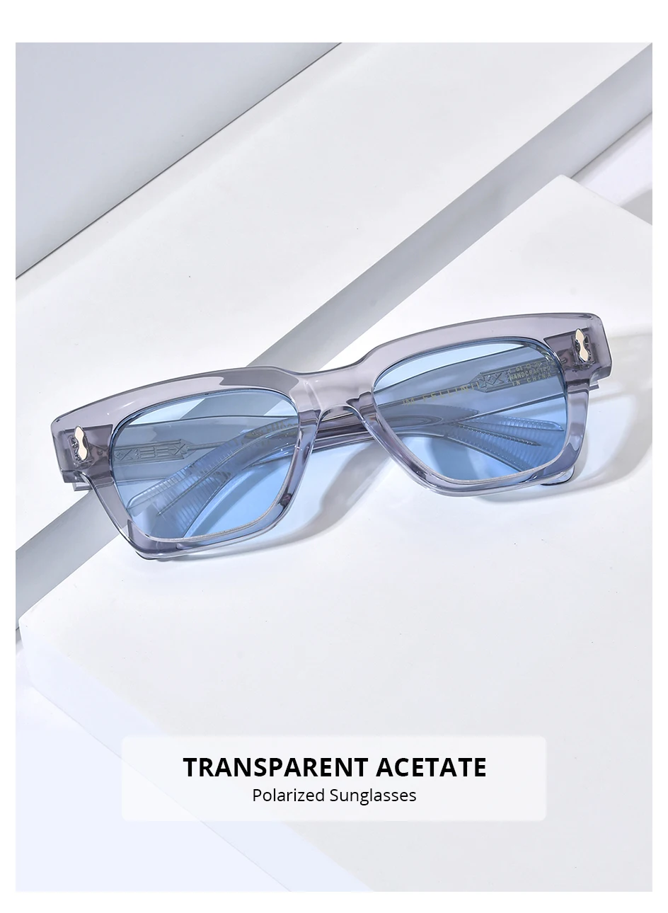 HEPIDEM Acetate Polarized Sun Glasses Women Johnny Depp Brand Designer Glasses Thick Square Sunglasses Men RINI-T