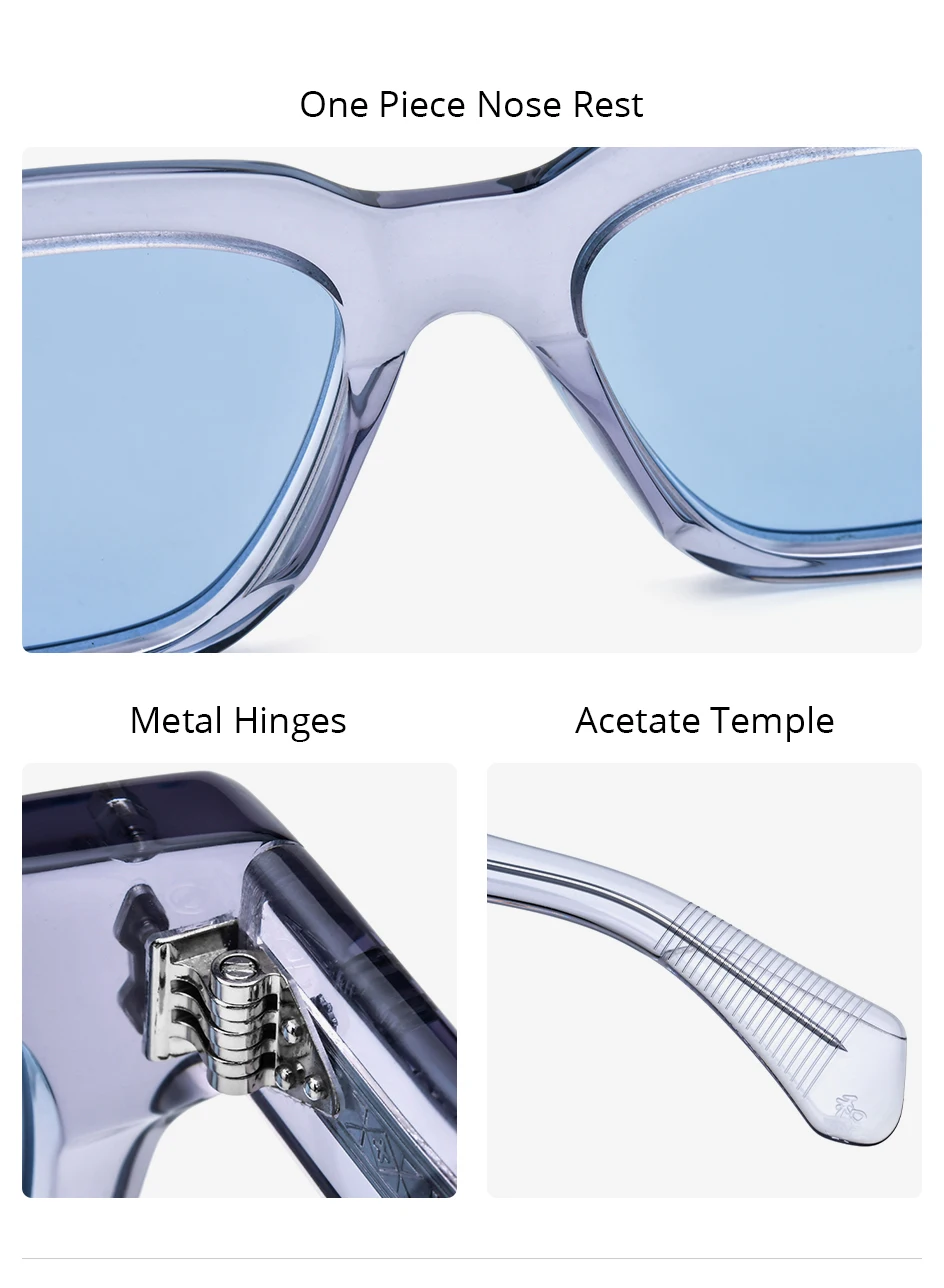 HEPIDEM Acetate Polarized Sun Glasses Women Johnny Depp Brand Designer Glasses Thick Square Sunglasses Men RINI-T