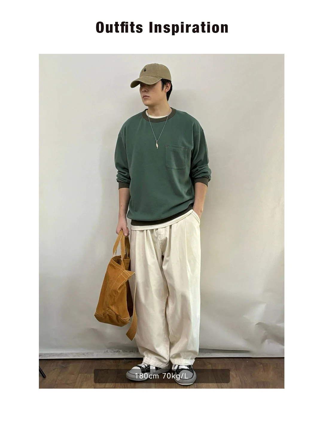 Maden Casual Waffle Knit Pocket Hoodie Men's Spring Loose Fit Long Sleeve Pullover Round Neck Sweatshirt Comfortable T-Shirt