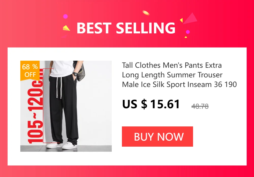 190 Cm Tall Men's Pants Straight Summer Trouser Male Extra Long Leg Length 115 110cm Lengthed Casual Fashion 200cm Thin Teenager