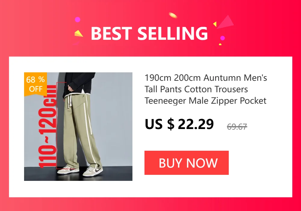 190 Cm Tall Men's Pants Straight Summer Trouser Male Extra Long Leg Length 115 110cm Lengthed Casual Fashion 200cm Thin Teenager