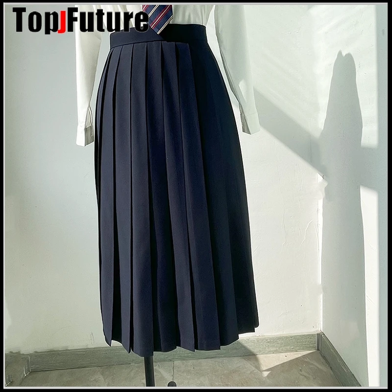 80cm 90cm SUPER LONG Japanese School Uniforms Women Pleated JK Suit Bad Girl Preppy Student Girls Academy Style Long Skirt