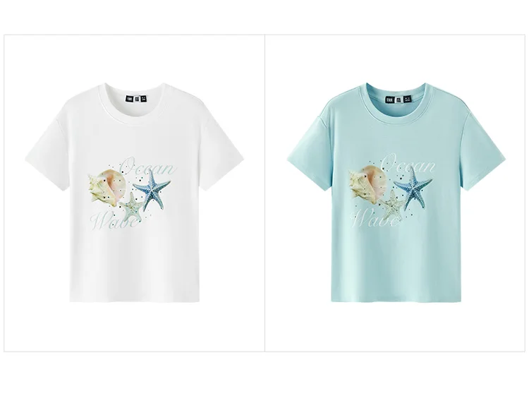 Semir Vacation Style Short Sleeve T-Shirt Women Petite Fit Cooling Print 2025 New Summer Beachwear Ideal for Tropical Holidays