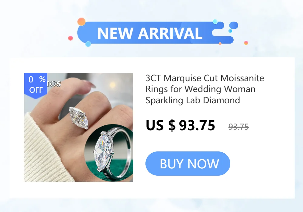 IGOTOS Transparent Fishing Line Moissanite Ring Certified S925 Sterling Silver Round Diamond Ring Wedding Band Jewelry for Women