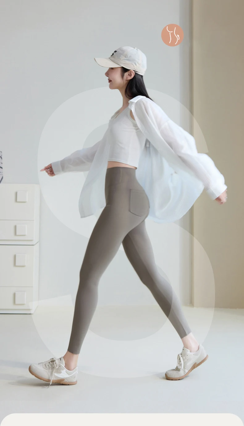 BIVIGAOS 2026 Spring Summer Back Pocket Sharkskin Leggings Women White Tight Casual Sport Fitness Leggings Skinny Pencil Pants