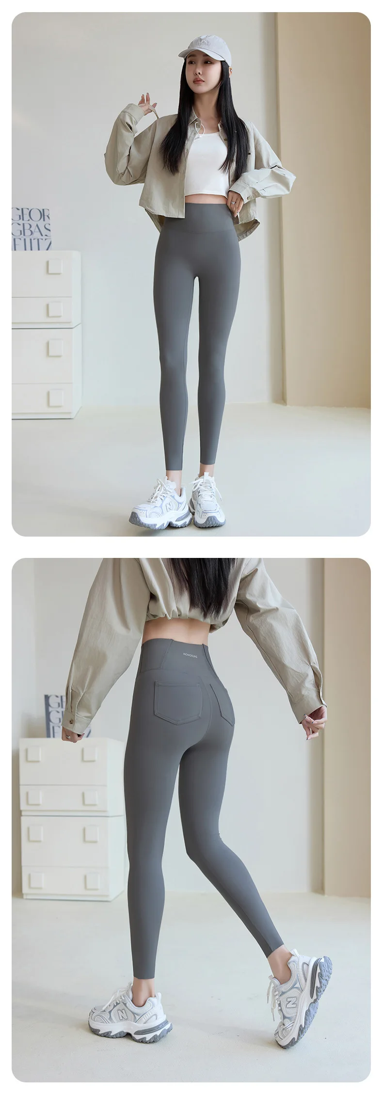 BIVIGAOS 2026 Spring Summer Back Pocket Sharkskin Leggings Women White Tight Casual Sport Fitness Leggings Skinny Pencil Pants