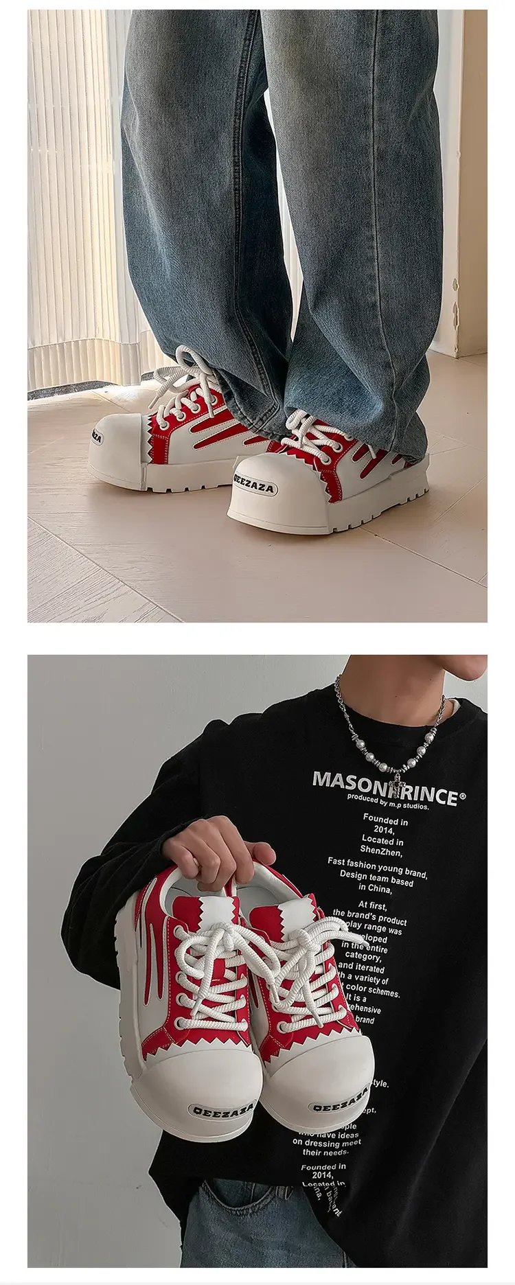 Sneakers Casual Plus Size 43 44 Mens Womens Designer Big-head Board Shoes Fashion Casual Leather Height Increased Platform Shoes