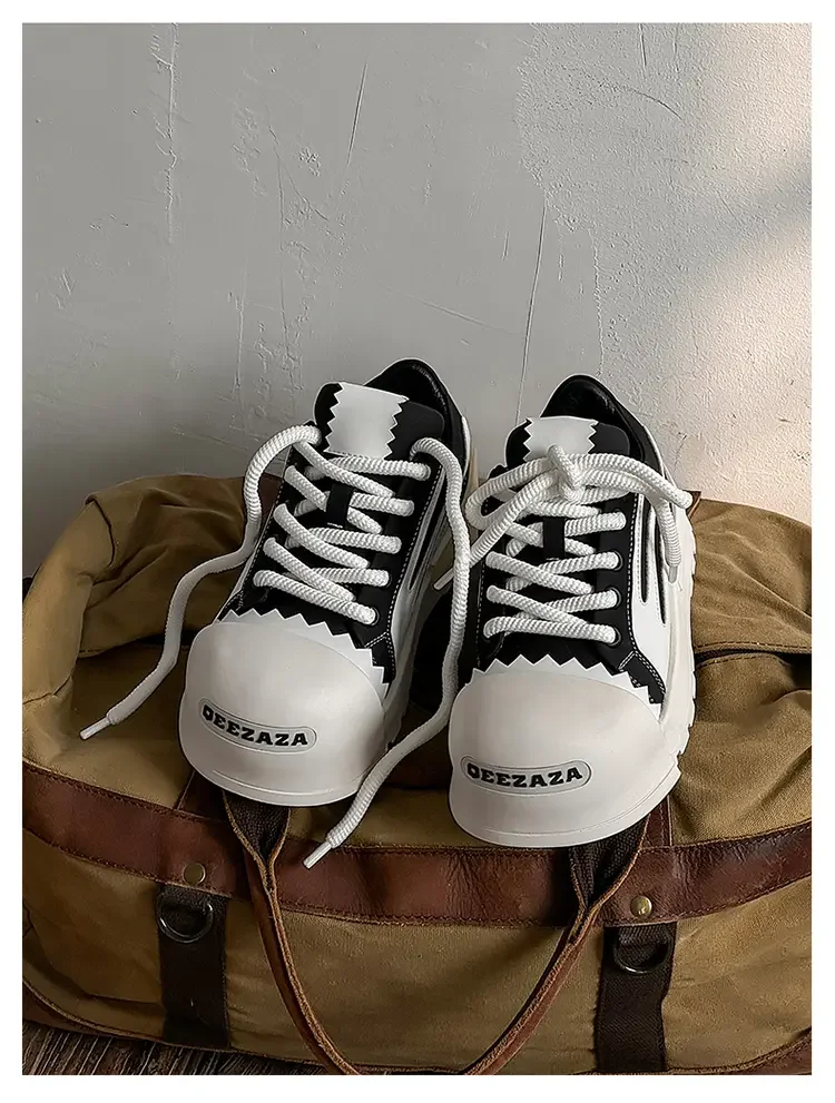 Sneakers Casual Plus Size 43 44 Mens Womens Designer Big-head Board Shoes Fashion Casual Leather Height Increased Platform Shoes
