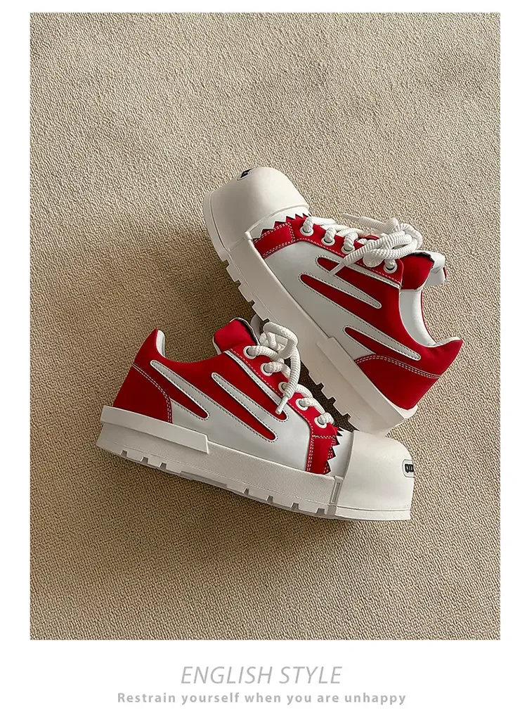 Sneakers Casual Plus Size 43 44 Mens Womens Designer Big-head Board Shoes Fashion Casual Leather Height Increased Platform Shoes