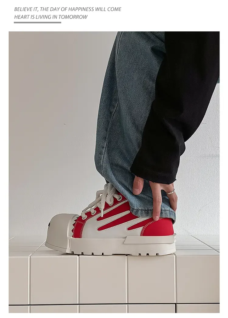 Sneakers Casual Plus Size 43 44 Mens Womens Designer Big-head Board Shoes Fashion Casual Leather Height Increased Platform Shoes