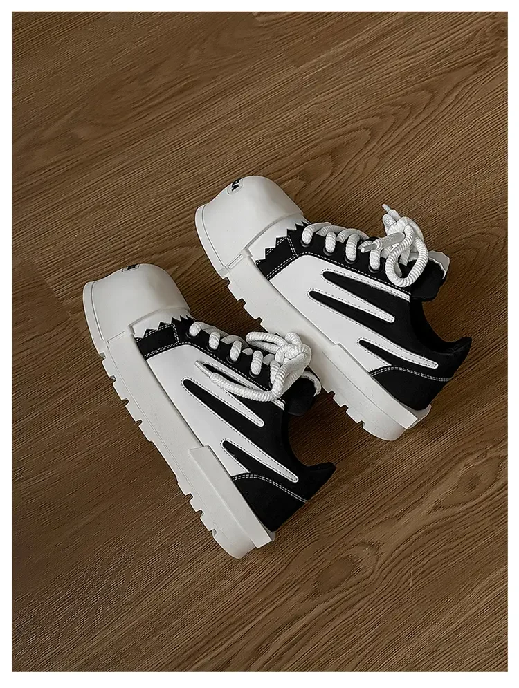 Sneakers Casual Plus Size 43 44 Mens Womens Designer Big-head Board Shoes Fashion Casual Leather Height Increased Platform Shoes