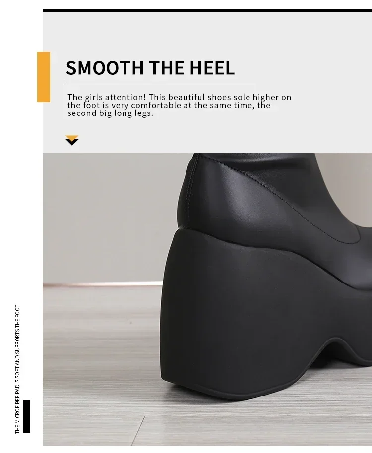 2026 Brand New Gothic Style Sexy Elegant Chunky Platform Women Ankle Boots Big Size 43 Walking Comfy Woman Shoes Platform Shoes