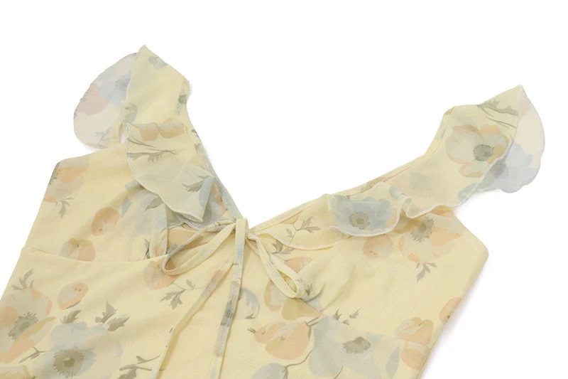 Summer Flower Printed Women's Sexy Low-cut Dress Sleeveless Backless Slim Sling Dresses 2026 Beach Vacation Lady Vestidos