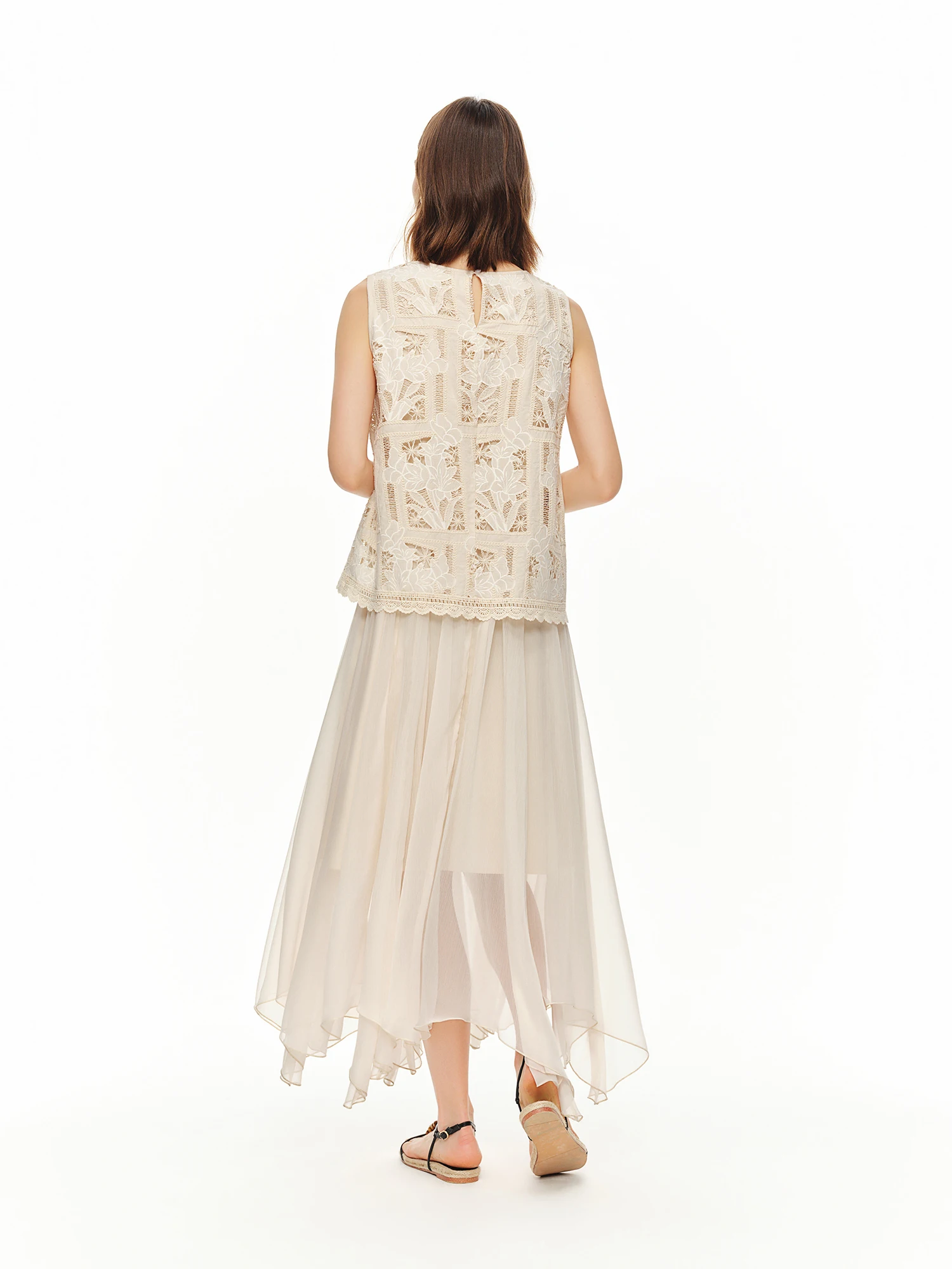 DUSHU 2026 Summer Women's Heavy Embroidered Lace Vacation Dress, Romantic Openwork Festival Maxi for Coquette & Boho Art Style