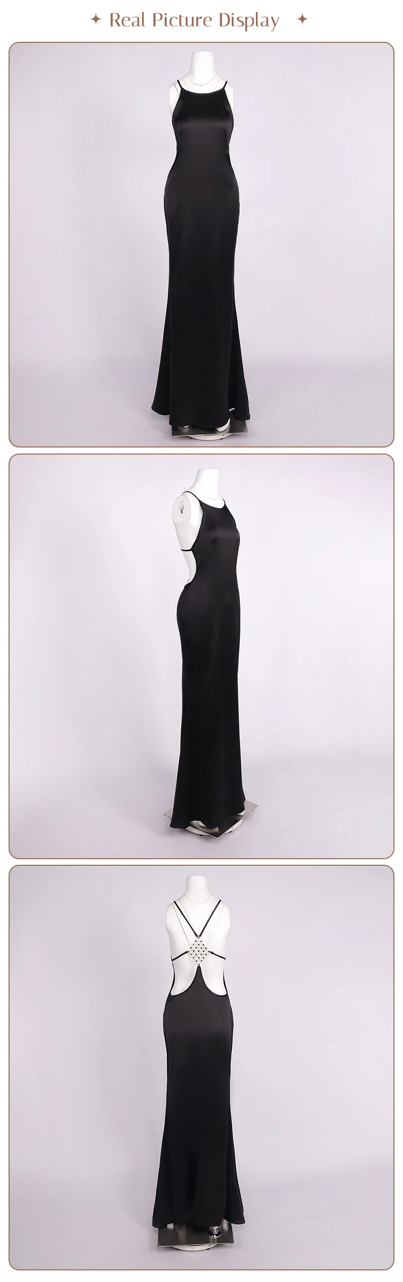 VC 2026 Sexy Backless Satin Maxi Dress For Women Spaghetti Strap Crystal Back Evening Dress Elegant Bodycon Party Slim Fit Dress