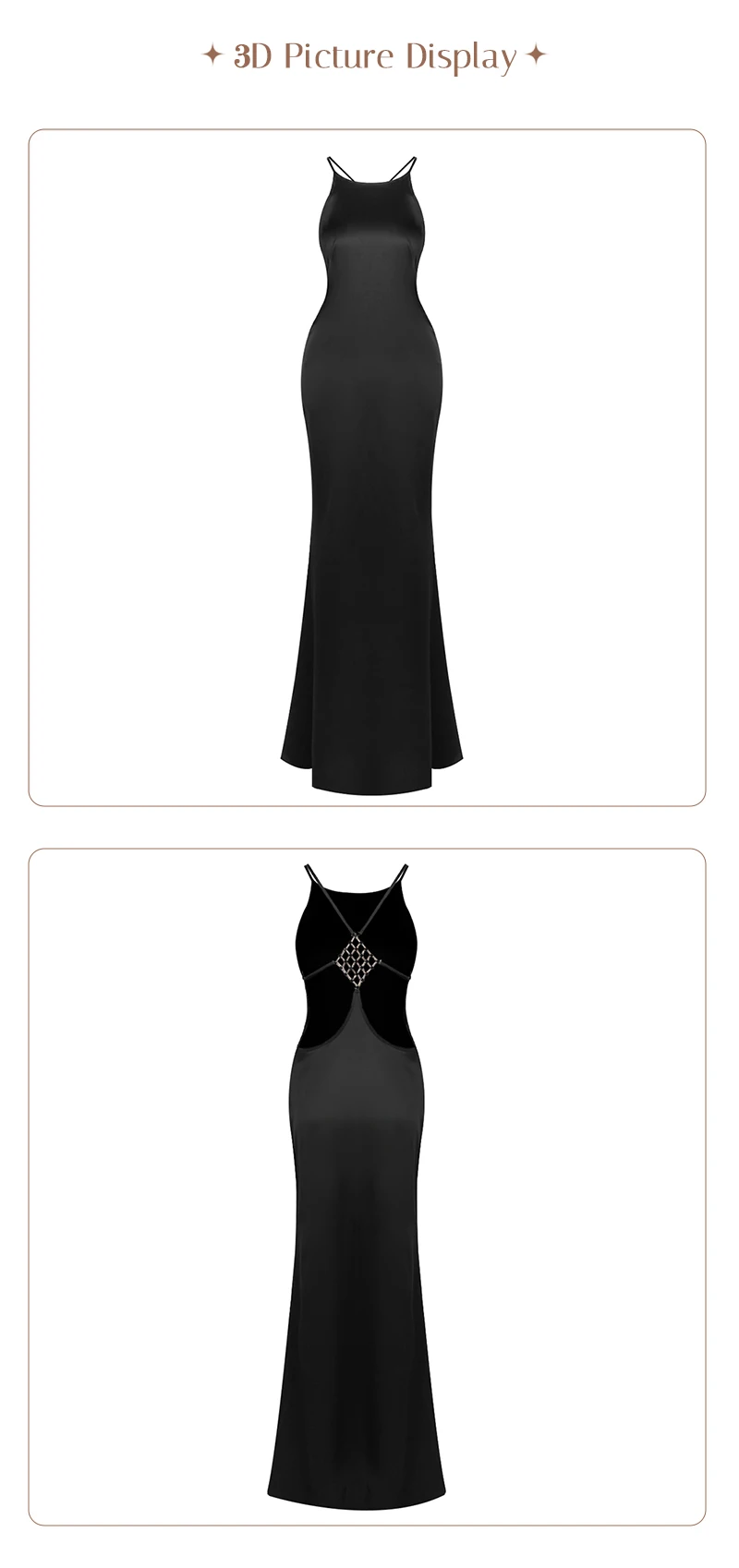 VC 2026 Sexy Backless Satin Maxi Dress For Women Spaghetti Strap Crystal Back Evening Dress Elegant Bodycon Party Slim Fit Dress