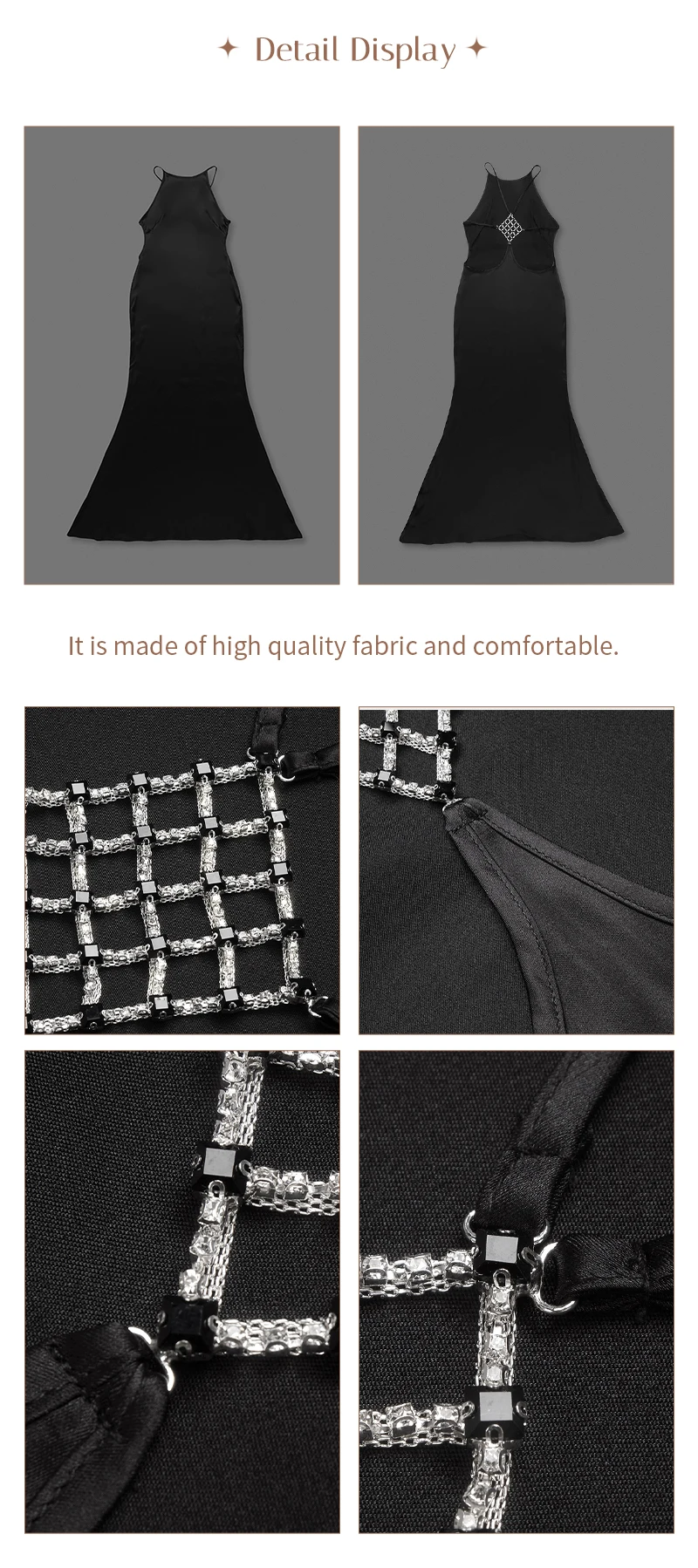 VC 2026 Sexy Backless Satin Maxi Dress For Women Spaghetti Strap Crystal Back Evening Dress Elegant Bodycon Party Slim Fit Dress