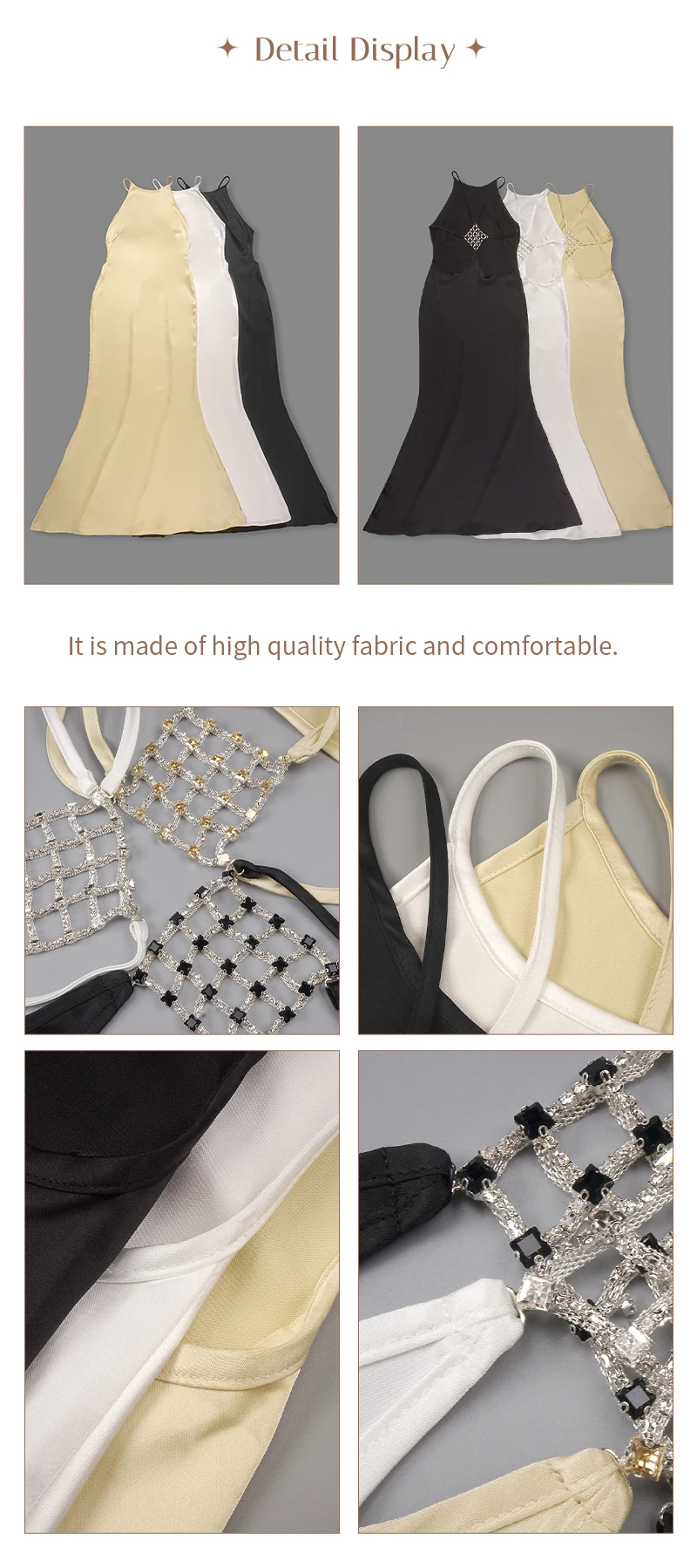 VC 2026 Sexy Backless Satin Maxi Dress For Women Spaghetti Strap Crystal Back Evening Dress Elegant Bodycon Party Slim Fit Dress