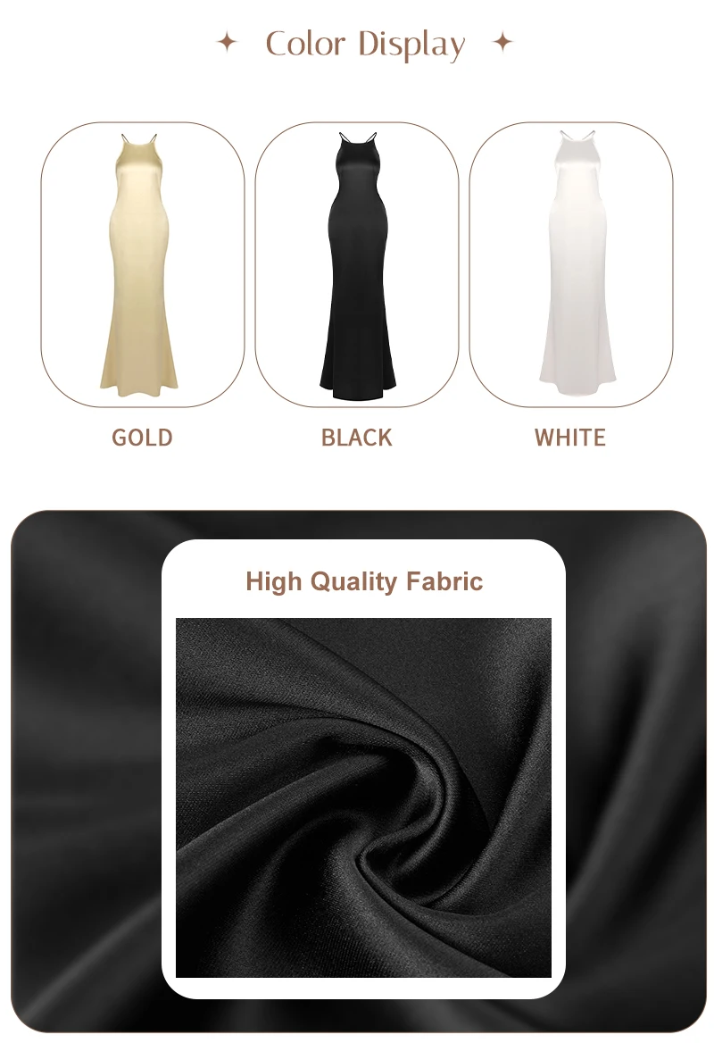 VC 2026 Sexy Backless Satin Maxi Dress For Women Spaghetti Strap Crystal Back Evening Dress Elegant Bodycon Party Slim Fit Dress