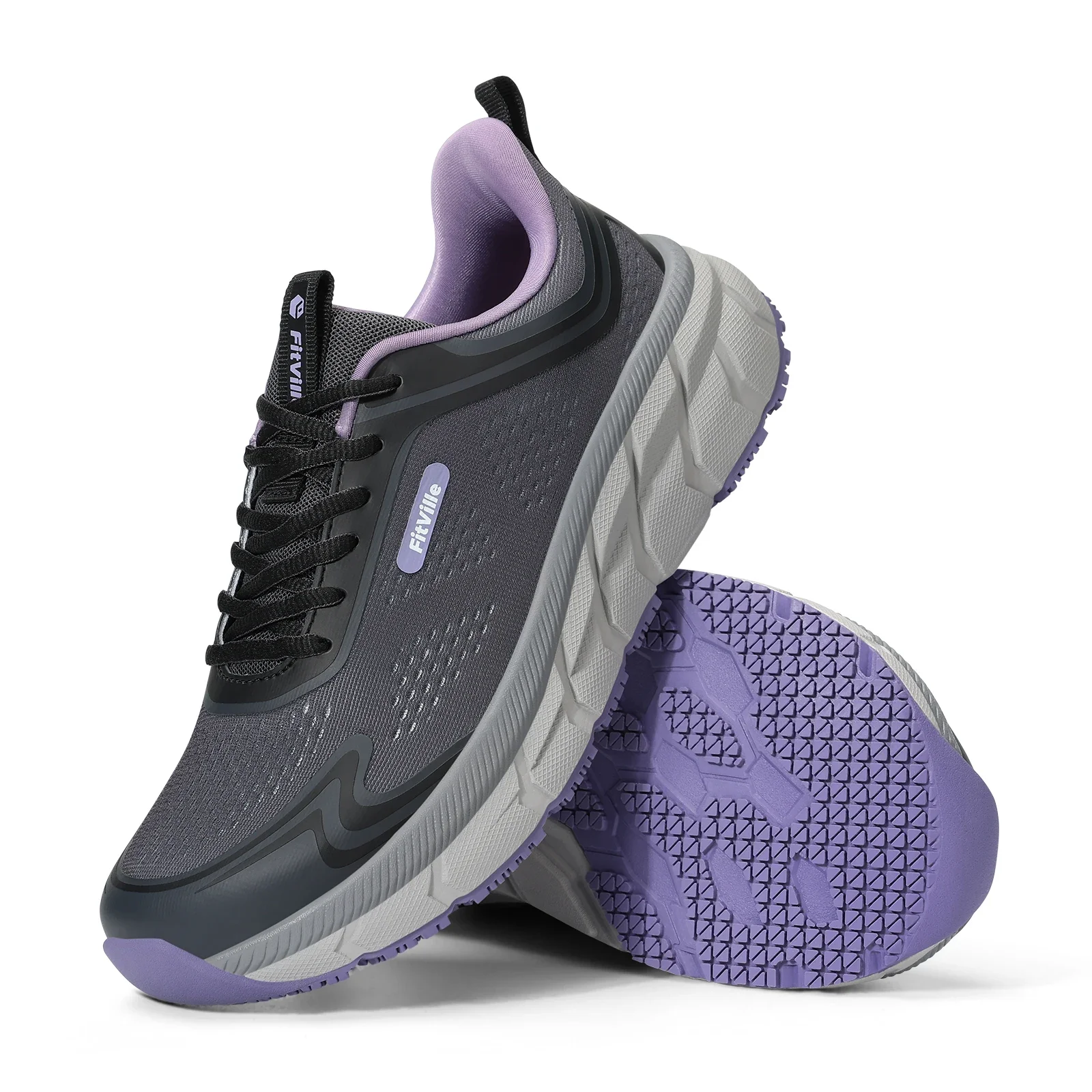 Fitville Women'S Walking Shoes Wide Toe Box Sneakers Non-Slip Athletic Tennis Running Shoes For Swollen Feet Pain Relief