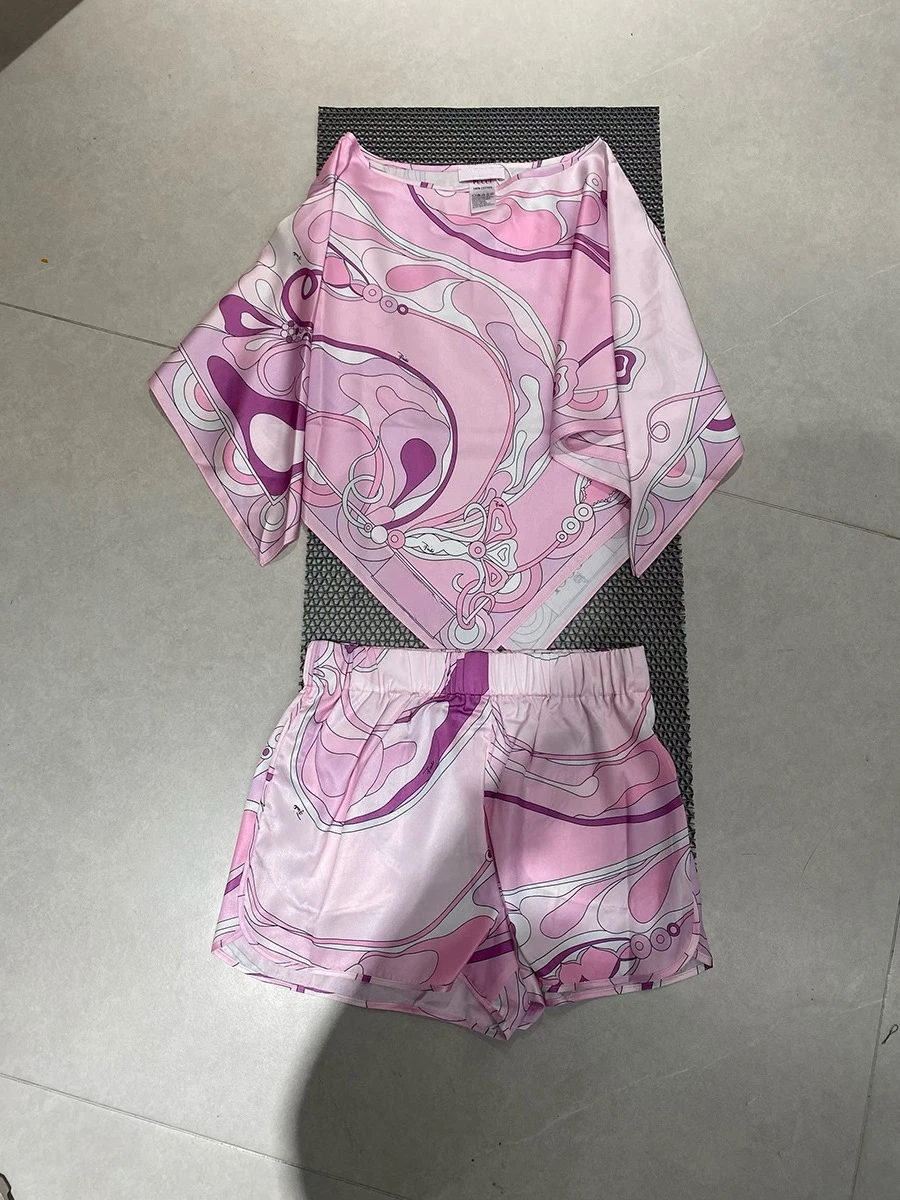 TWOTWINSTYLE Solid Spliced Printing Two Piece Set Female O Neck Half Sleeve Top Gentle Luxury Women's Pants Sets Fashion Summer