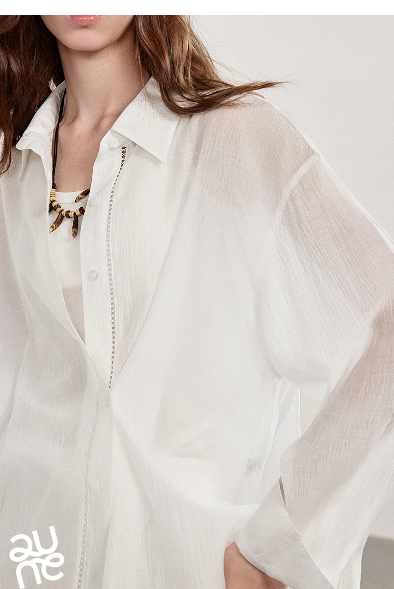 TOYOUTH Women Shirt 2026 Spring New Lyocell Acetate Vacation Commuter Shirt