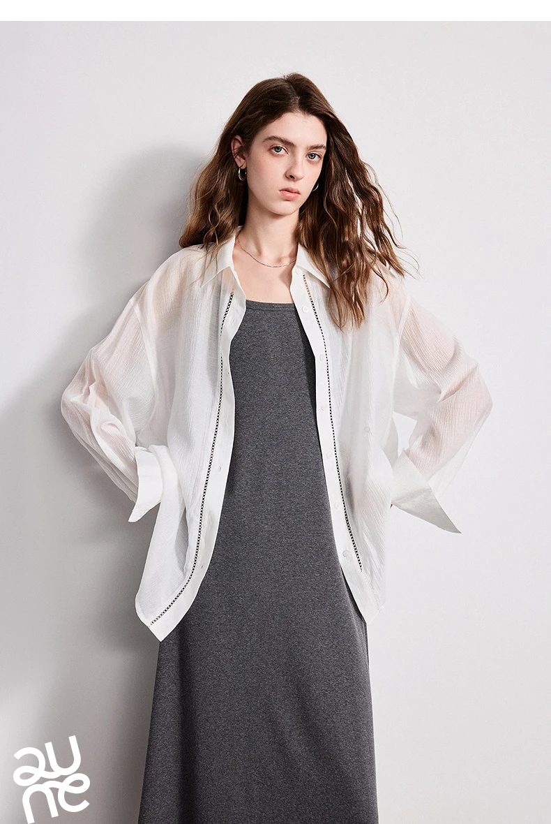 TOYOUTH Women Shirt 2026 Spring New Lyocell Acetate Vacation Commuter Shirt