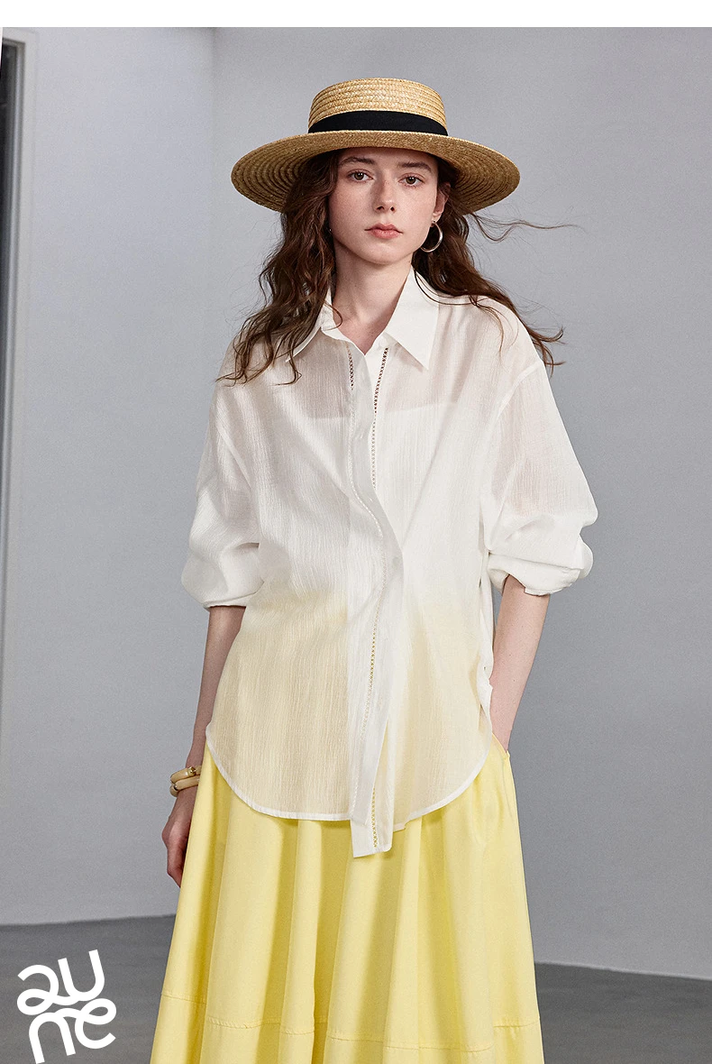 TOYOUTH Women Shirt 2026 Spring New Lyocell Acetate Vacation Commuter Shirt