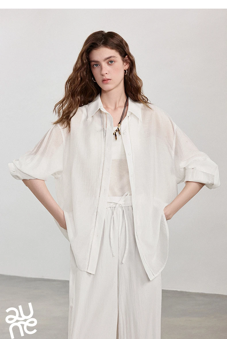 TOYOUTH Women Shirt 2026 Spring New Lyocell Acetate Vacation Commuter Shirt