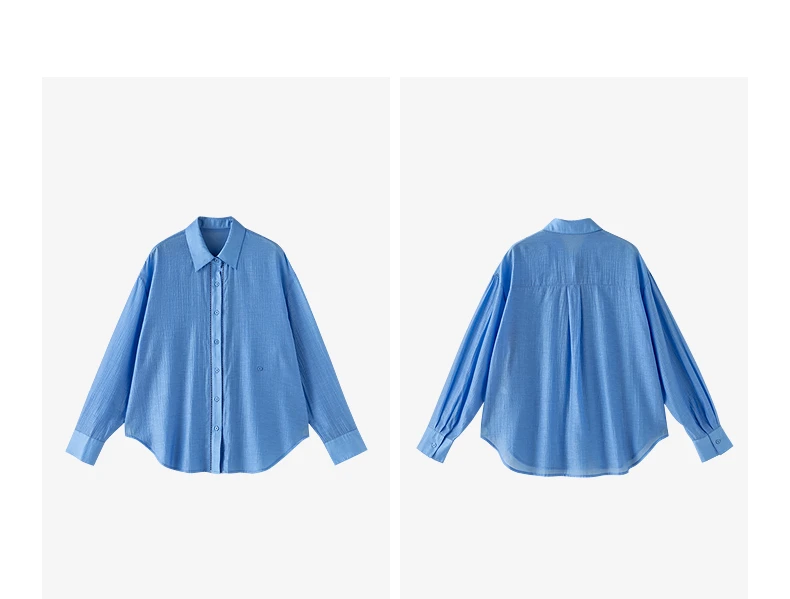 TOYOUTH Women Shirt 2026 Spring New Lyocell Acetate Vacation Commuter Shirt