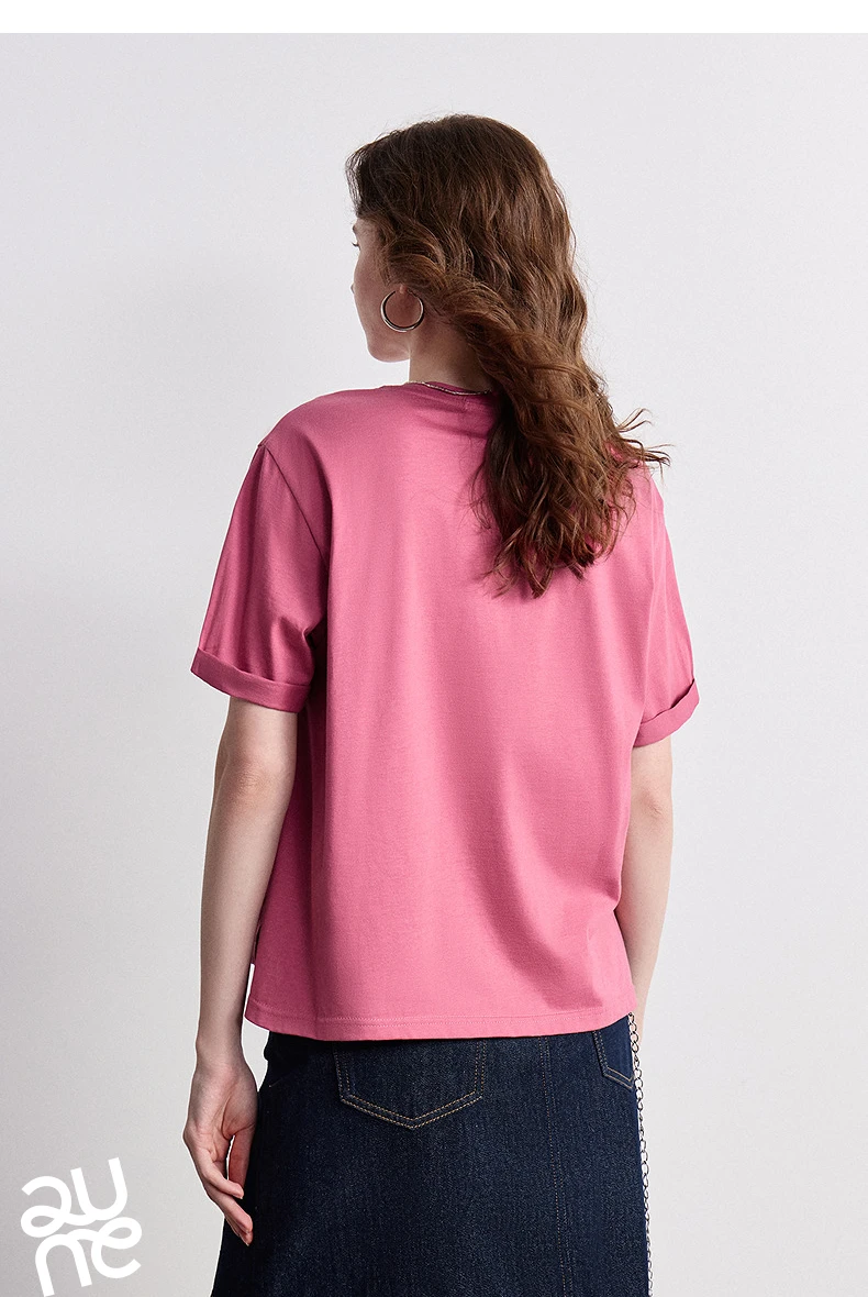 TOYOUTH Women's Cotton Dog Embroidery T-Shirt 2026 Summer New Asymmetric Short Sleeve Tee, Cute Animal Graphic