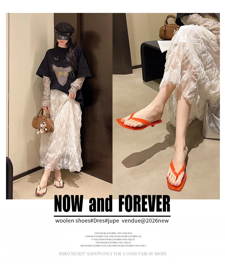 New French Chic Heeled Sandals Women's Clear PVC Straps Sheer Kitten Heel Open Toe Slip On Shoes Woman Delicate Toe Post Sandals