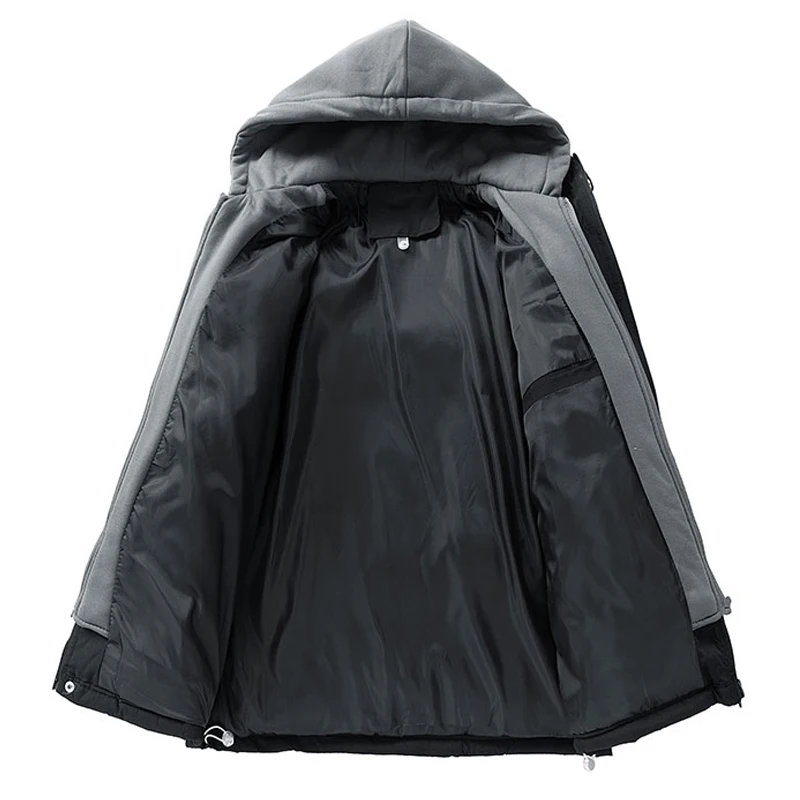 Men Parkas Thick Warm Winter Jacket Hooded Quilted Jacket Loose Fashion Casual Cotton-Padded Puffer Coat Autumn Winter Outwear