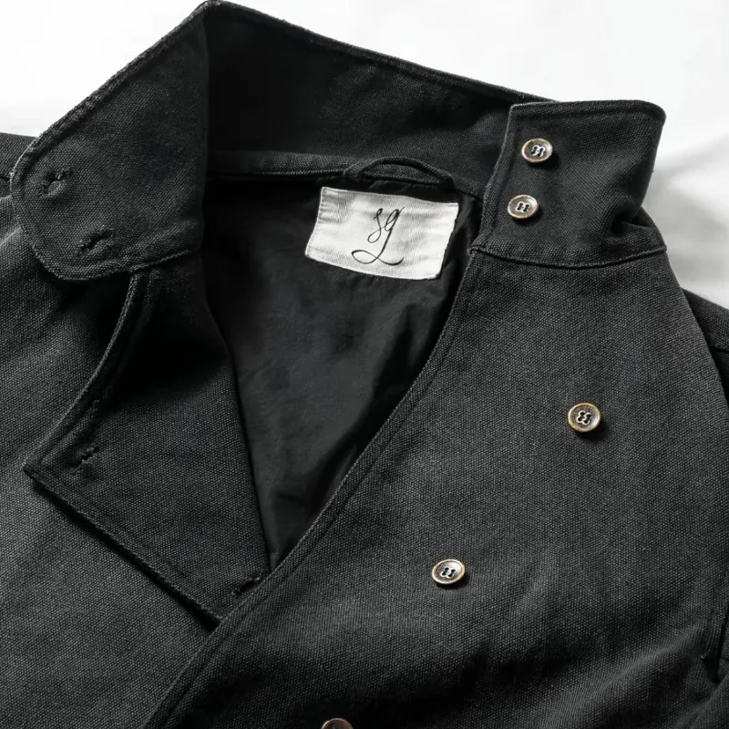 Y2k Harajuku Uniform Jacket Black Distressed Wash Buttons Fencing Denim Jacket Gothic Casual Streetwear Unisex Oversize Clothing
